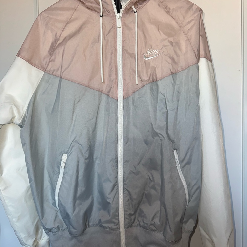 Nike Colorblock Windbreaker Jacket - Blush Pink, Gray & White